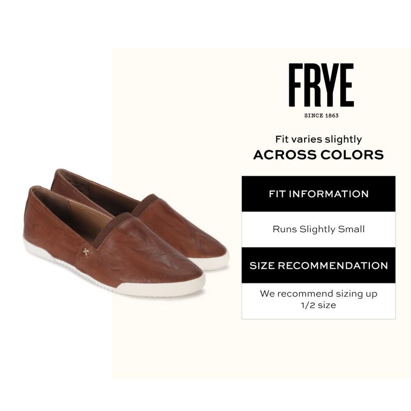 Frye Melanie Slip On Shoes for Women Crafted from Premium Leather with White Rubber Toe Bumpers and Soles, Leather Lining, and Removable Footbeds â€“ 1 Â¼â€ Outsole, Cognac - 7 M - Image 3